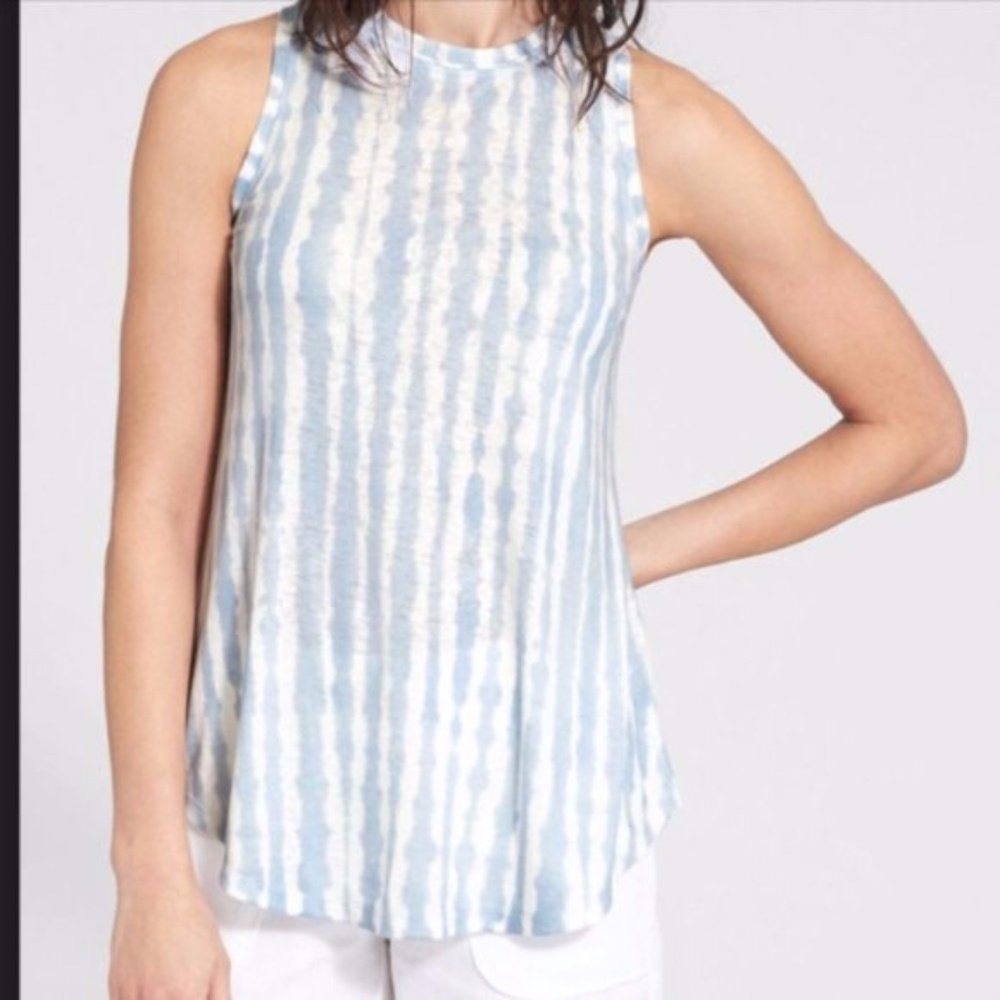 Athleta Breezy Tank top Cloudy Blue Beach Comber Size XXS